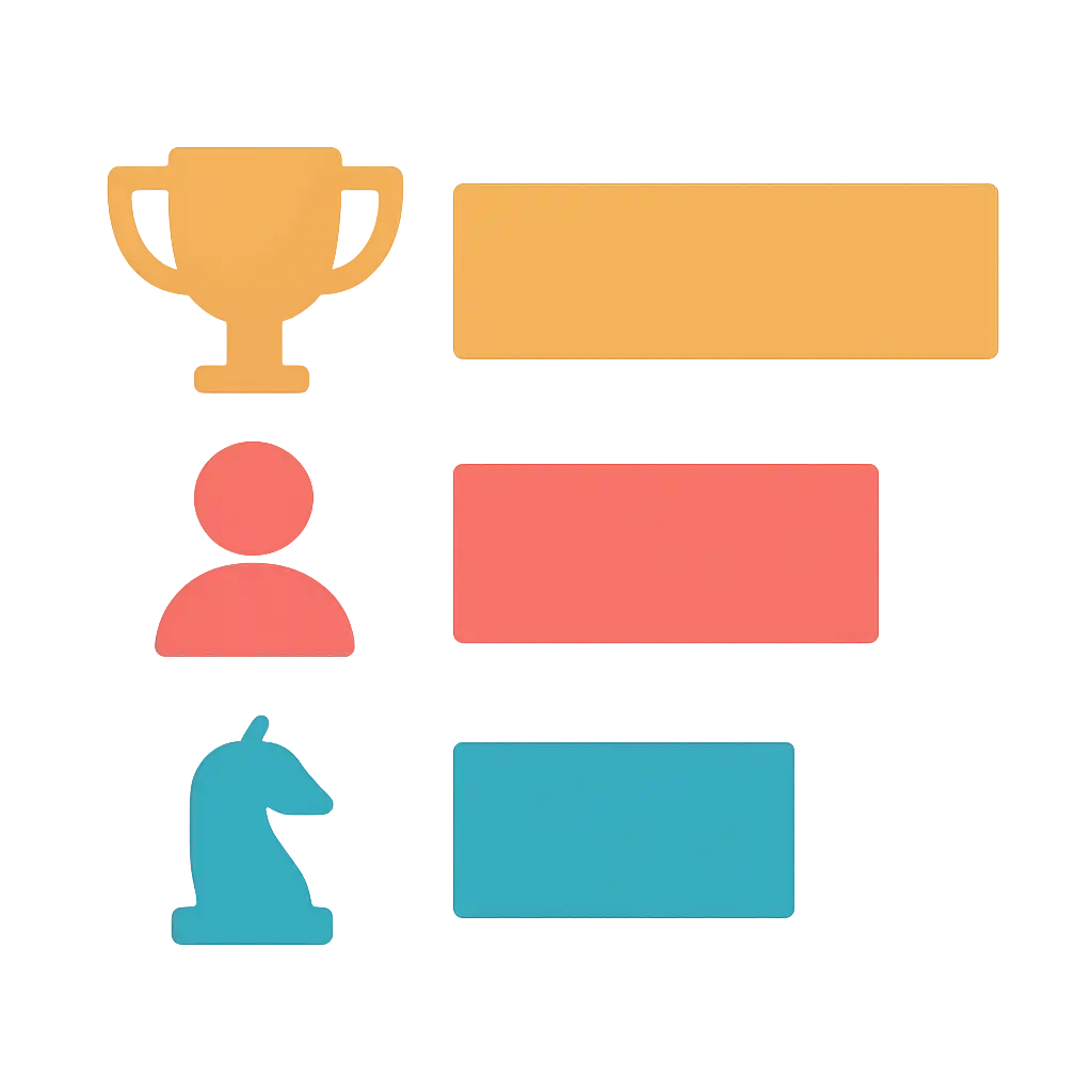 Infographic comparing options using coloured bars and icons only, no text or labels, flat design, Kids